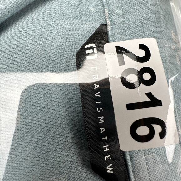 Travis Mathew Polo Shirt Mens Extra Large Blue Good Time Feeling Floral Golf - Picture 10 of 11